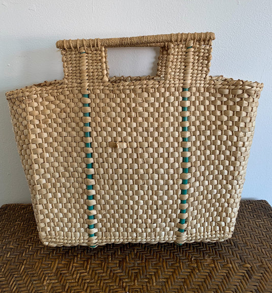Vintage Large Raffia Bag