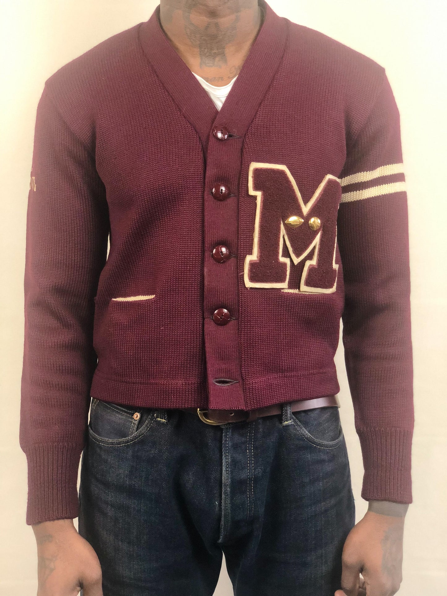 VINTAGE 1940s LETTERMAN CARDIGAN
