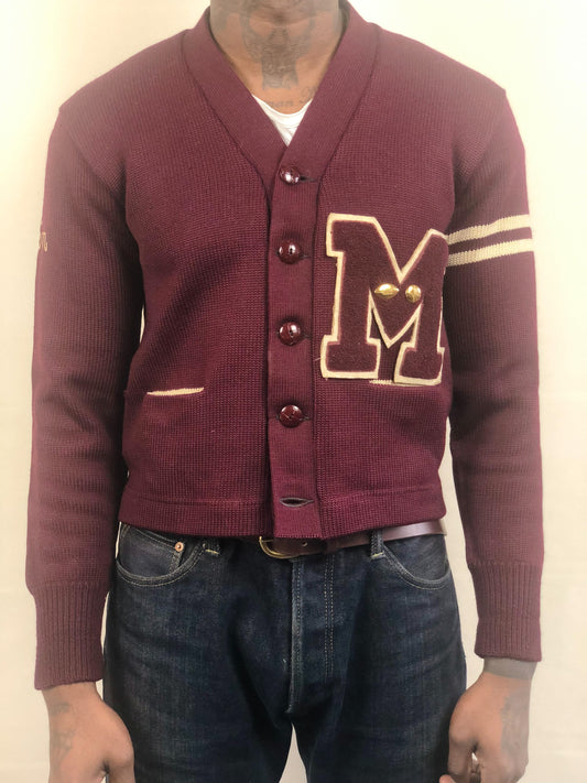 VINTAGE 1940s LETTERMAN CARDIGAN