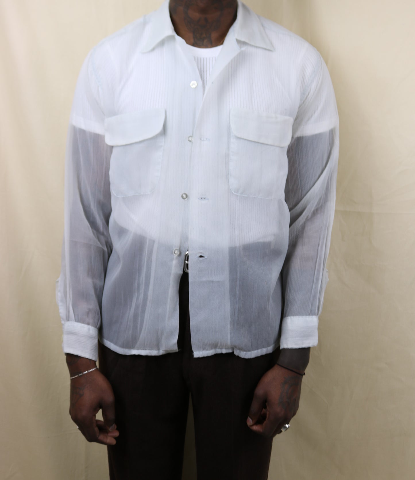 Vintage 1950s Sheer nylon shirt