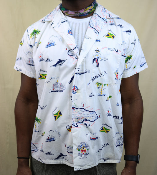 Vintage 1950S Loop Collar Souvenir Shirt