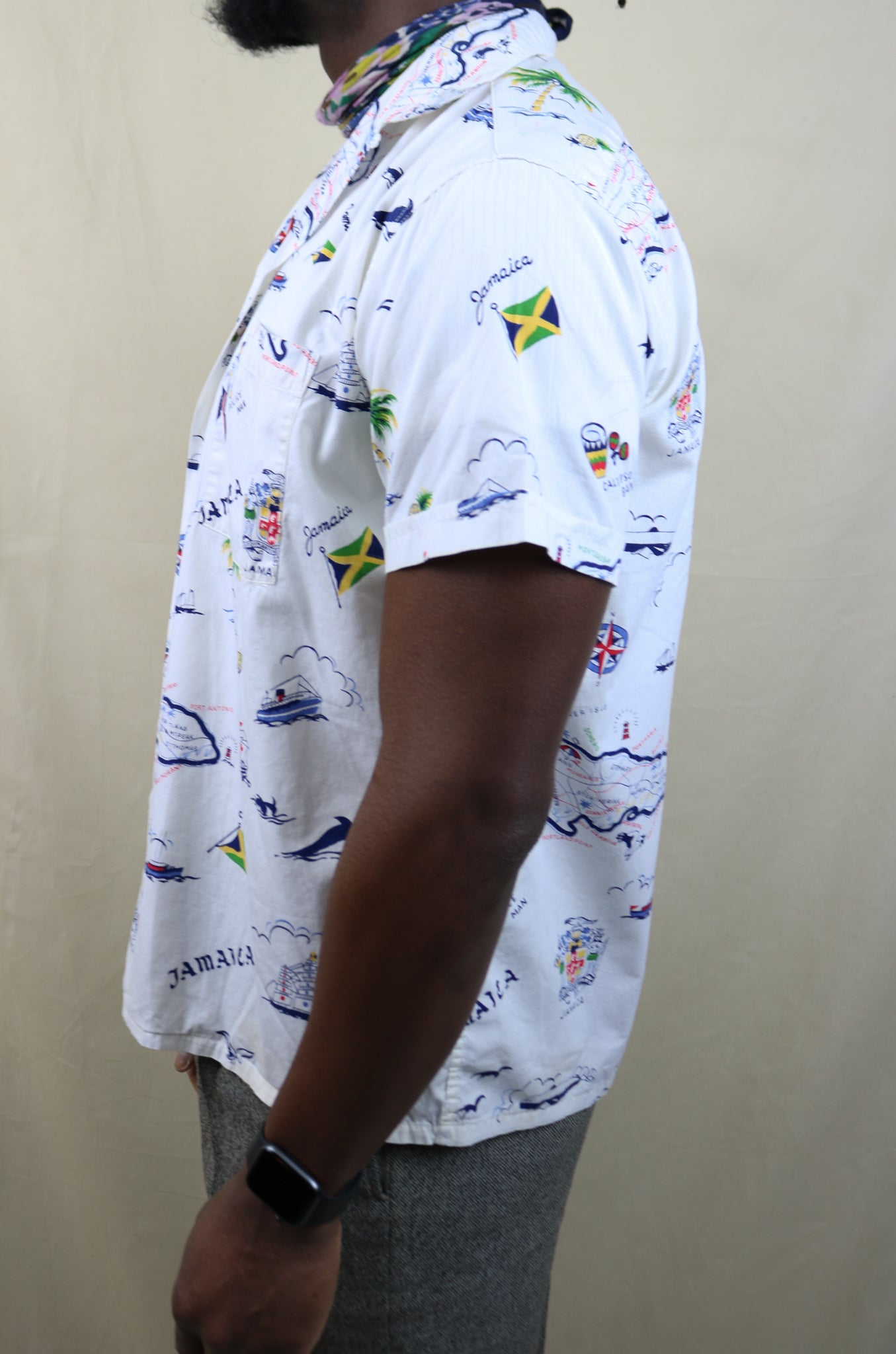 Vintage 1950S Loop Collar Souvenir Shirt