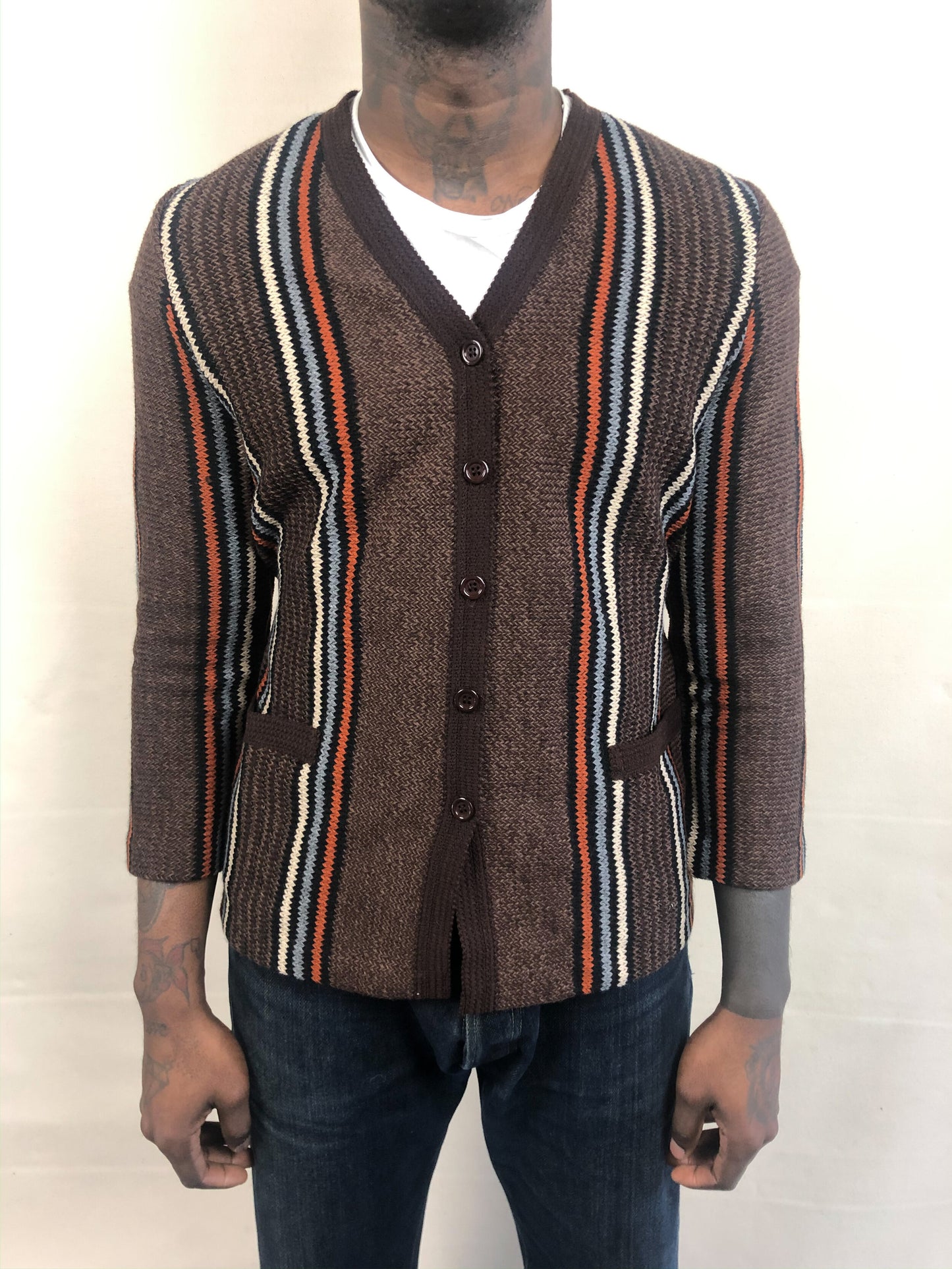 VINTAGE 1960s GRANDAD CARDIGAN